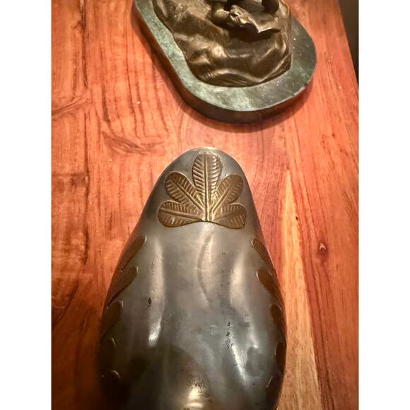 Vintage Brass & Pewter Duck Figure Trinket Box, Men’s Dresser Box - Picture 4 of 9